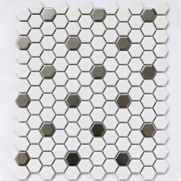 Мозаика Babylon Silver  matt керамика соты - 23*26*6 - 260*300 