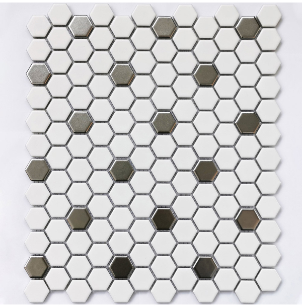 Мозаика Babylon Silver  matt керамика соты - 23*26*6 - 260*300  СК000032974
