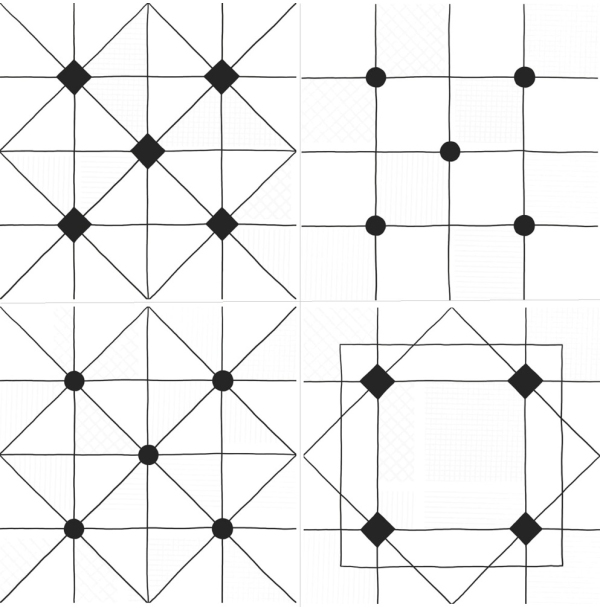Домино белый декор геометрия (6032-0434) СК000039699