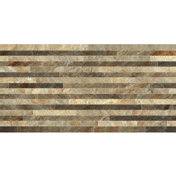 Керамогранит Монтана 3Д бежево-коричневые полоски 