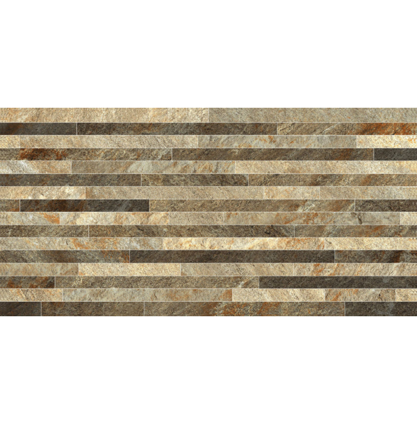Керамогранит Монтана 3Д бежево-коричневые полоски  СК000029272