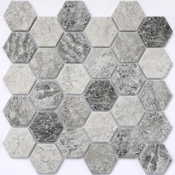 Мозаика  Olmeto Grey шестигранник 51*59*6 - 282*271 