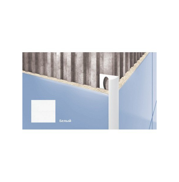 Профиль для плитки CEZAR внешний 7мм   белый СК000020240