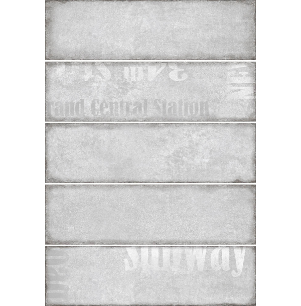 Плитка настенная Сабвэй 1Д серый декор  СК000032230
