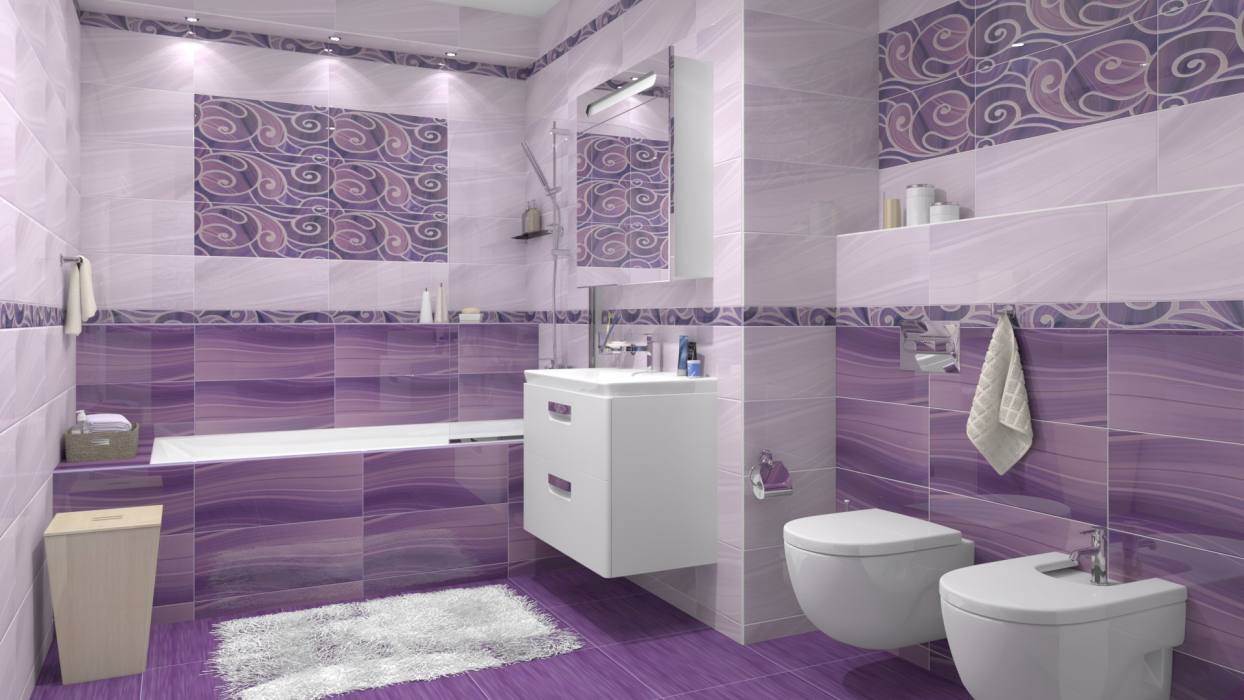 Керамическая плитка Arabeski purple / Арабески пурпурный от Gracia Ceramica купить в интернет-магазине mkplitka.ru - 1